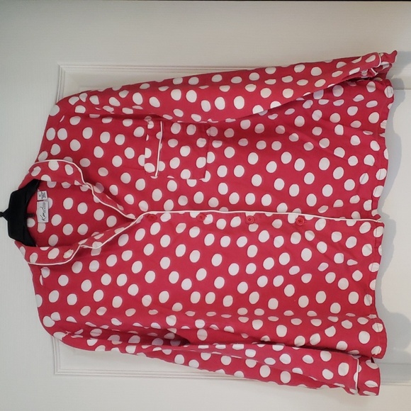 Dusty Rose Pink and WhIte polka dot PJ's - Picture 4 of 6